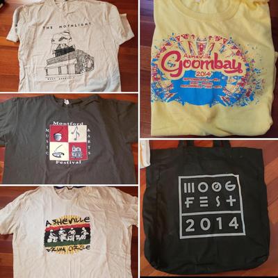 Local Asheville T-shirts and Bags: Mothlight, Goombay, Drum Circle, & More (B2-KD)