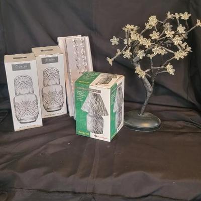 Dublin NIB Carafe, candle lamp, tree
