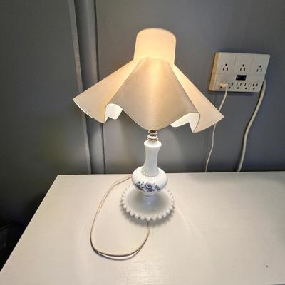 Lot 175 Vintage milk glass lamp