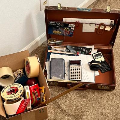 Lot 183 Brief Case w/ office supplies