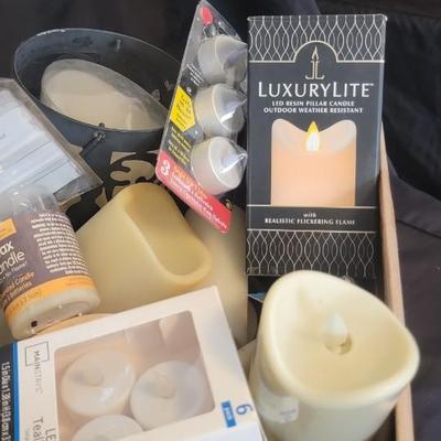 Assorted flameless candles