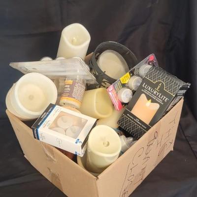 Assorted flameless candles
