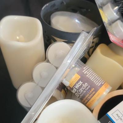 Assorted flameless candles