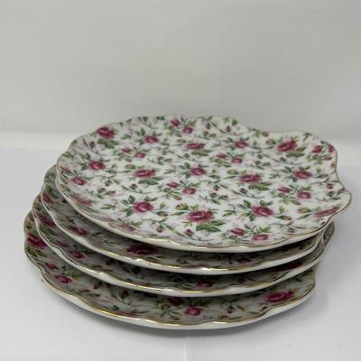 Lefton Hostess Snack Set of 4 Tea Cups & Plates