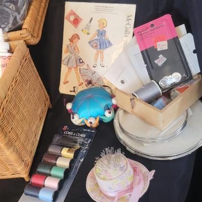 Sewing basket full of goodies
