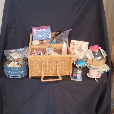 Sewing basket full of goodies