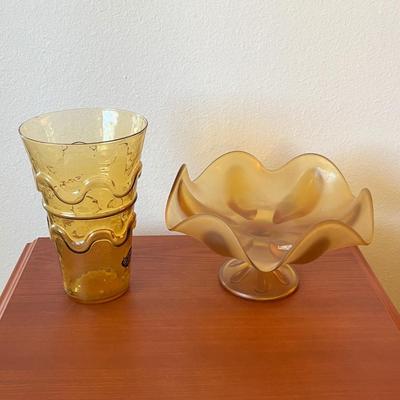 Lot 251 Empoli & Viking Amber Glass