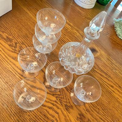 Lot 253 Crystal Decanter w/ stems