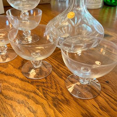 Lot 253 Crystal Decanter w/ stems