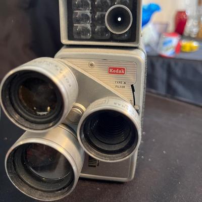 Vintage Kodak Cine Camera, clock, boombox