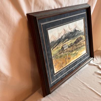 Mountainous Water Color Scene by Roberta Bachma (B3-DZ)