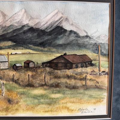 Mountainous Water Color Scene by Roberta Bachma (B3-DZ)