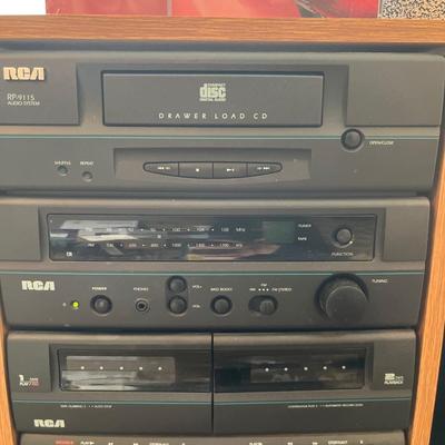 RCA Stereo. Stand, speakers, headphones, CDs & cassettes