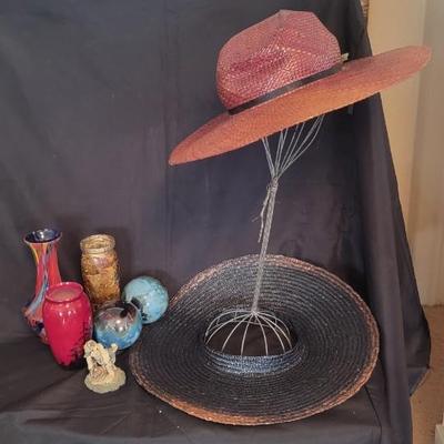 Hats and glass decor