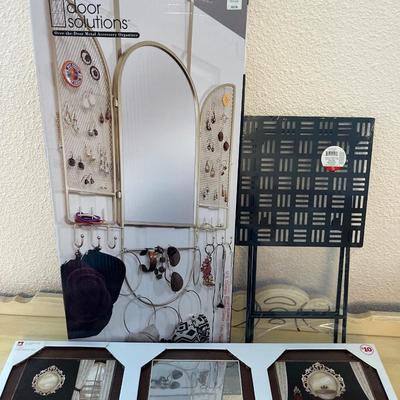 Over door, accessory organizer, table, three-piece wall art