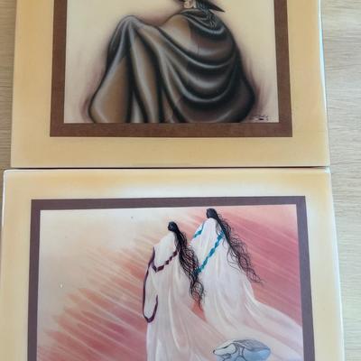 Bill Rabbit tiles, metal basket, misc