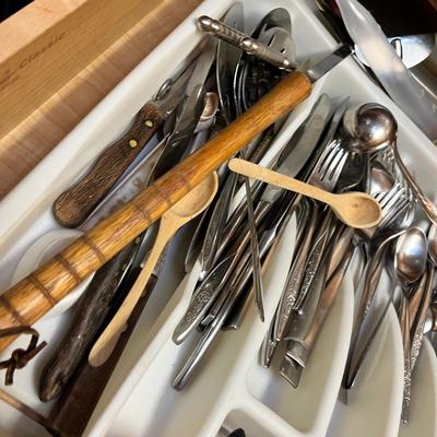 Lot 301 Kitchen drawer flatware & other