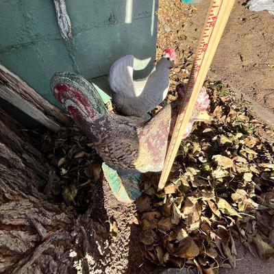 Lot 305 Cement chickens