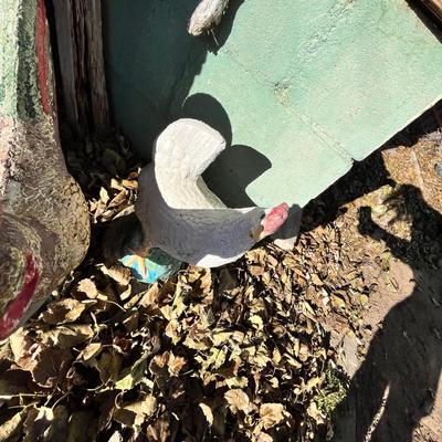 Lot 305 Cement chickens