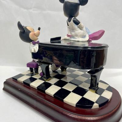 Schmid Disney Mickey and Minnie Piano Lounge Porcelain Music Box Figurine limited edition