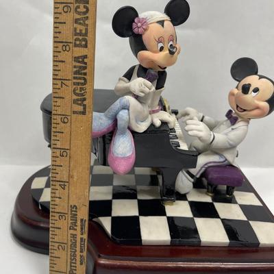Schmid Disney Mickey and Minnie Piano Lounge Porcelain Music Box Figurine limited edition