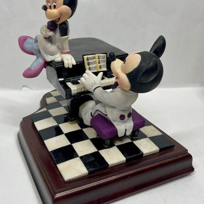 Schmid Disney Mickey and Minnie Piano Lounge Porcelain Music Box Figurine limited edition