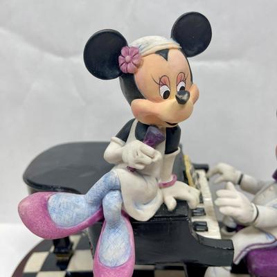 Schmid Disney Mickey and Minnie Piano Lounge Porcelain Music Box Figurine limited edition