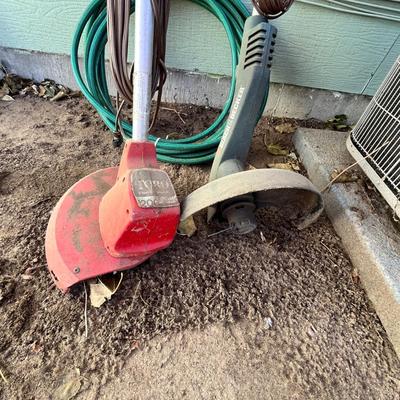 Lot 308 Electric weed eaters & hose