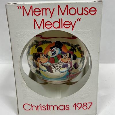 Disney Christmas Ornament: "Merry Mouse Medley" by Schmid from 1987. Mickey Minnie
