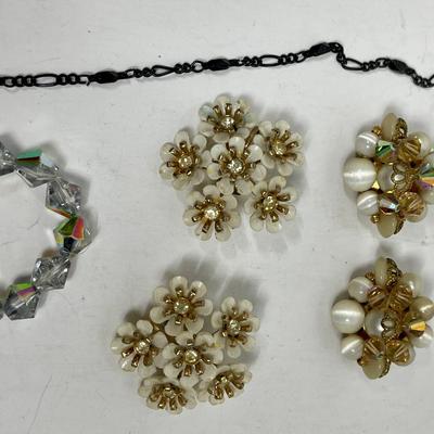 Vintage Costume Jewelry - little purse pendants, antique star pin, clip-on earrings, etc