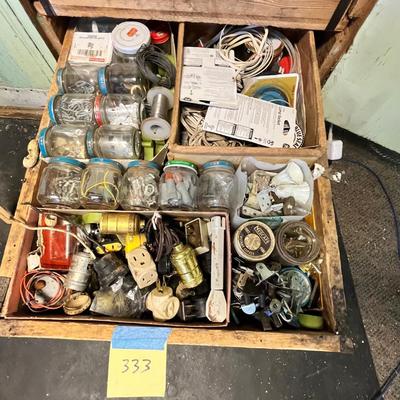 Lot 333 Drawer of hardware misc