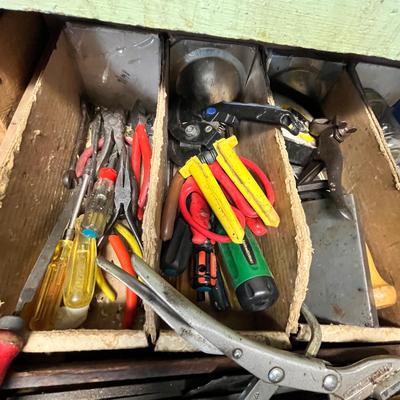 Lot 336 Drawer of tools & hardware
