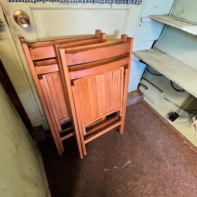 Lot 337 Folding wood chairs