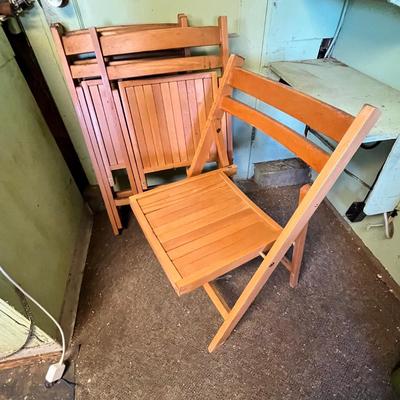 Lot 337 Folding wood chairs