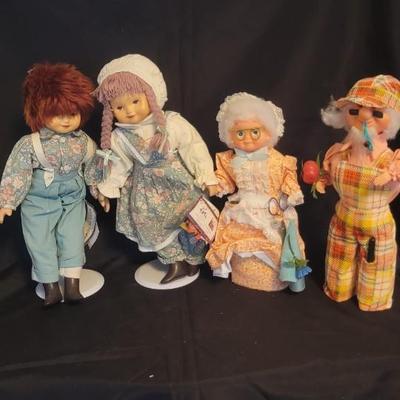 Collection of four dolls