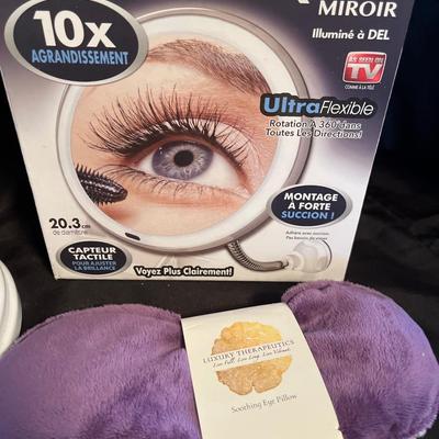 NIB mirror, paraffin wax spa, eye masks