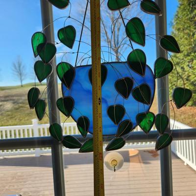 Lot of Window Hanging Stained Glass Decor Dragonfly ,Cocktail Glass, leaves, and others