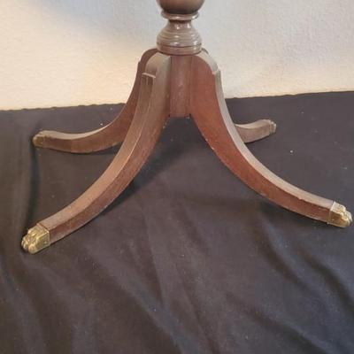 Vintage glass top (removable) wood table