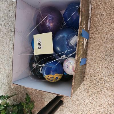 Lot of 7 Handmade Glass Decorative Balls + 2 ornaments