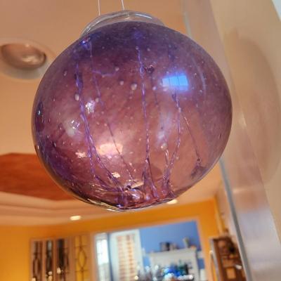 Lot of 7 Handmade Glass Decorative Balls + 2 ornaments