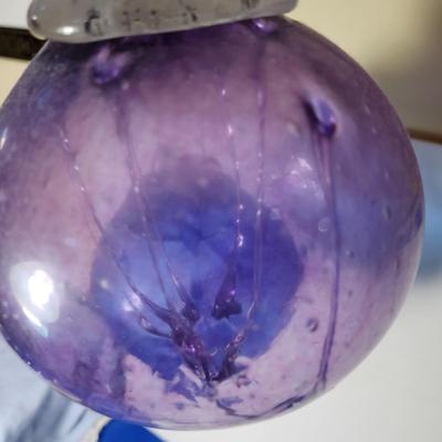 Lot of 7 Handmade Glass Decorative Balls + 2 ornaments