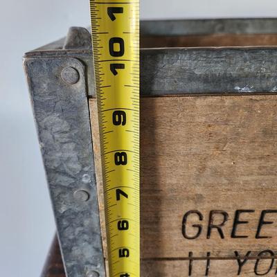 Vintage Green's Dairy York PA Wood & metal Milk Crate Nov. 1957 Cesco Container co.