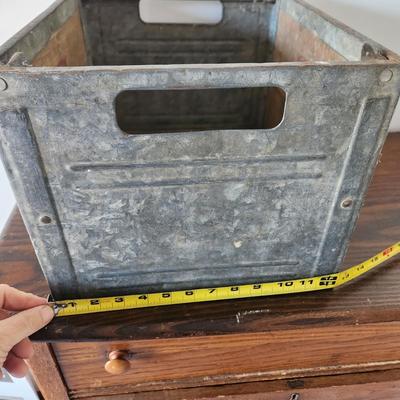 Vintage Green's Dairy York PA Wood & metal Milk Crate Oct. 1958 Cesco Container co.