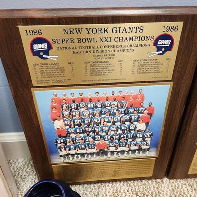 Collection of NFL New York Giants Memorabilia Tervis Cups 1986 1990 team photos & More