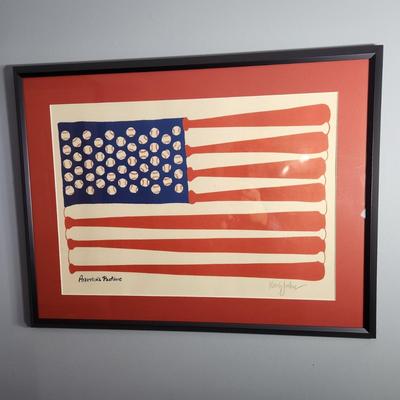 Woody Jackson Signed American Pastime Flag