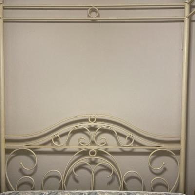 Queen Iron Canopy Bed with mattress