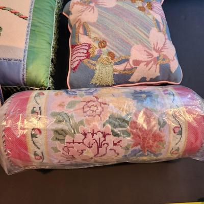Lot of 6 Handmade Needlepoint Pillows
