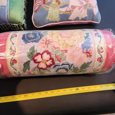 Lot of 6 Handmade Needlepoint Pillows