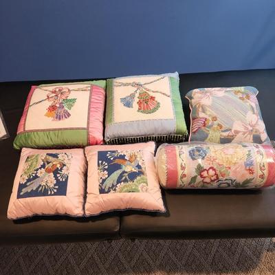 Lot of 6 Handmade Needlepoint Pillows