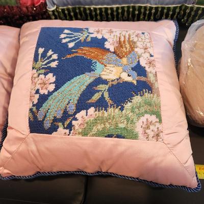 Lot of 6 Handmade Needlepoint Pillows